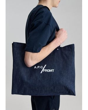 A.P.C. A. P.C. Je Sors Ce Soir Shopping Bag One Size - Blue