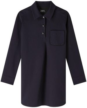 A.P.C. A. P.c. Maitena Dress 34 Navy Blue