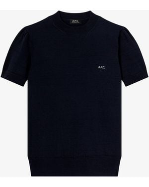 A.P.C. A. P.C. Fitted Merino Wool Sweater - Blue
