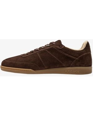 A.P.C. A. P.c. Men's Moe Sneakers Size: Us W6 In Chocolate - Brown
