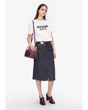 A.P.C. A. P.c. Women's Lizzie Skirt Size: 34 In Dark Indigo - White