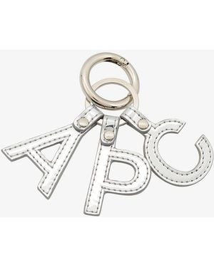 A.P.C. Women's A. P.c. Letters Key Ring One Size In Silvertone - White