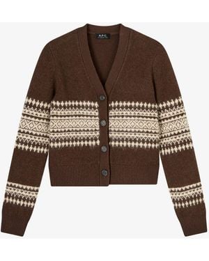 A.P.C. A. P.c. Lindsey Cardigan Xs Chestnut Brown