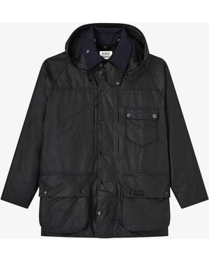 A.P.C. A. P.C. Beaufort Wax Jacket A. P.C X Barbour Kbf - Black