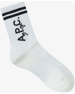 A.P.C. A. P.c. Women's Coline Socks One Size In White/black