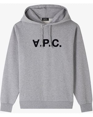 A.P.C. A. P.C. Hoodie With V. P.C. Logo Tpi - Gray