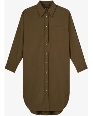 A.P.C. A. P.c. Carola Dress 36 Khaki Green - Multicolor