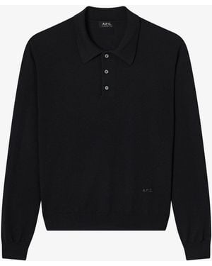 A.P.C. A. P.C. Riou Wool Polo - Black