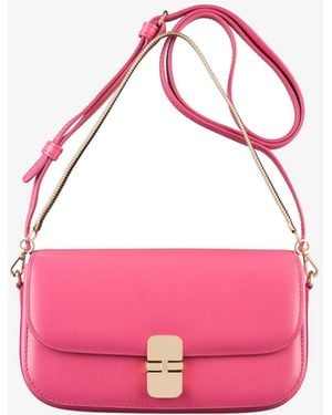 A.P.C. A. P.c. Grace Chaine Clutch One Size Fuchsia - Pink