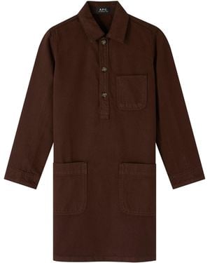 A.P.C. A. P.c. Women's Aurelia Dress Size: 40 In Chestnut Brown
