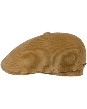 Stetson 8-Panel Corduroy Flat Cap - Brown