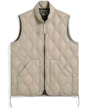 Taion Military High Neck Soft Shell Down Vest - Natural