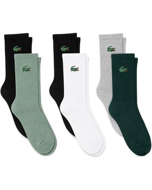 Lacoste 6-Pack Jacquard Crocodile Sport Socks - Green