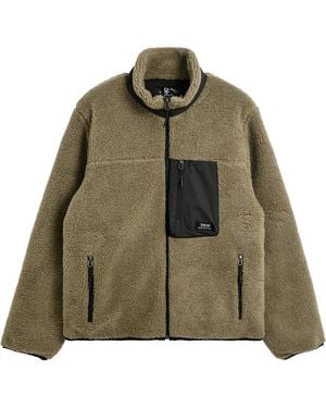 Taion Mountain High Neck Boa Fleece Jacket - Green