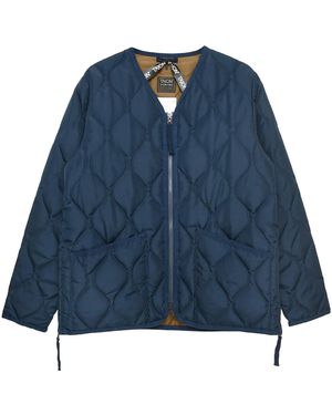 Taion Military V Neck Ripstop Down Jacket - Blue
