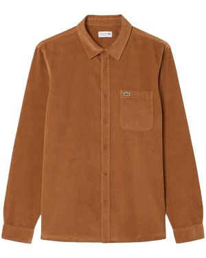 Lacoste Corduroy Long Sleeve Shirt - Brown
