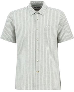 Barbour Nelson Striped Short Sleeve Shirt - Grey