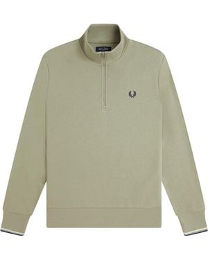 Fred Perry Half Zip Sweatshirt - Green