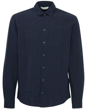 Casual Friday Thom Seersucker Ls Shirt - Blue
