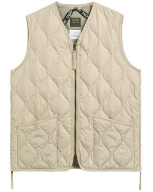 Taion Military V Neck Ripstop Down Vest - Natural