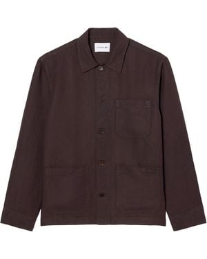 Lacoste Ch1841 Linen Blend Overshirt - Brown