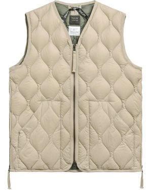 Taion Military V Neck Soft Shell Down Vest - Natural