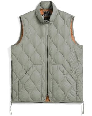 Taion Military High Neck Soft Shell Down Vest - Green