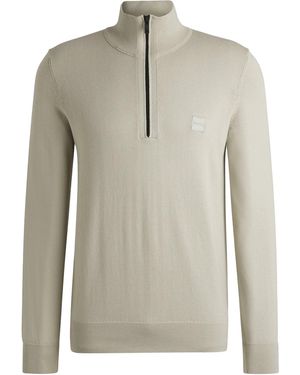 BOSS Kanobix 1/4 Zip Knit - Grey