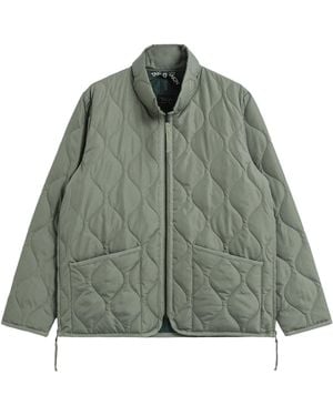 Taion Military High Neck Zip Down Jacket - Green