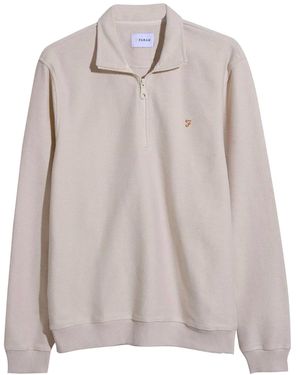 Farah Weah Twill 1/2 Zip Jumper - Grey