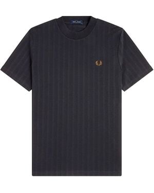 Fred Perry Pique Stripe T-Shirt - Black