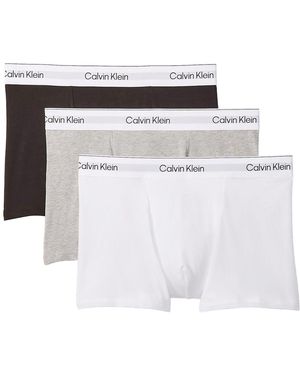 Calvin Klein 3 Pack Icon Cotton Stretch Relaxed Fit Trunk - White