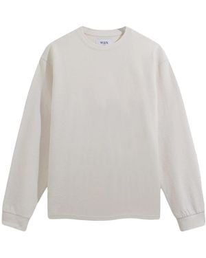 Wax London Hayden Textured Long Sleeve T-Shirt - White