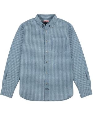 Dubbleware Vintage Broken Herringbone Bd Shirt - Blue