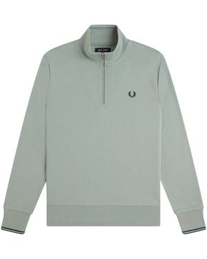 Fred Perry Half Zip Sweatshirt - Green