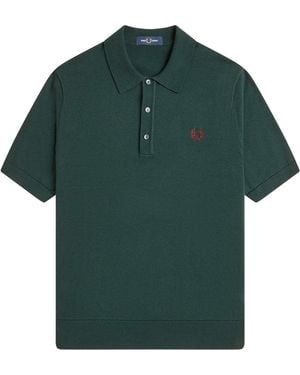 Fred Perry Cotton Knitted Polo Shirt - Green