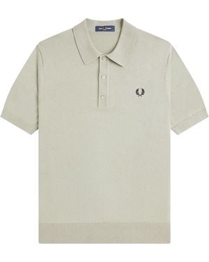 Fred Perry Cotton Knitted Polo Shirt - Multicolour