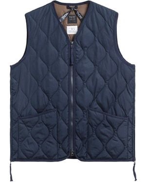 Taion Military V Neck Ripstop Down Vest - Blue