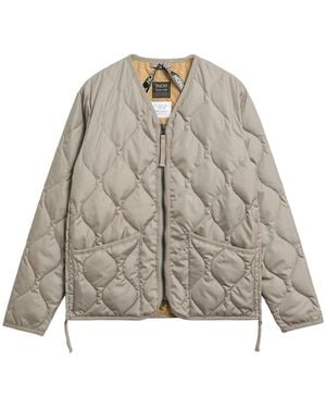 Taion Military V Neck Ripstop Down Jacket - Brown
