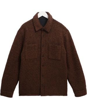 Wax London Mount Bobble Wool Reversible Overshirt - Brown
