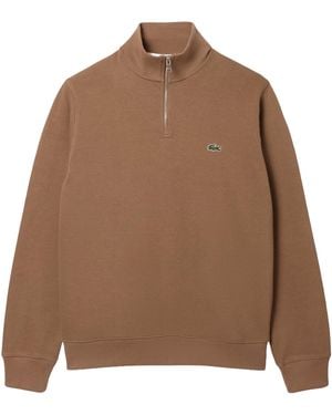 Lacoste Sh1927 Quarter Zip Sweatshirt - Brown