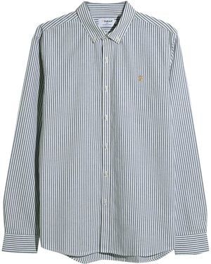 Farah Brewer Striped Oxford Shirt - Blue