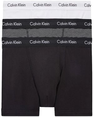 Calvin Klein 3 Pack Cotton Stretch Trunks - Black