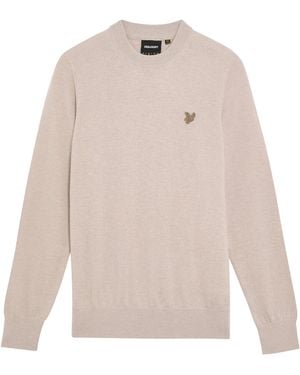Lyle & Scott Lyle & Scott Tonal Eagle Lambswool Crew Neck Jumper - White