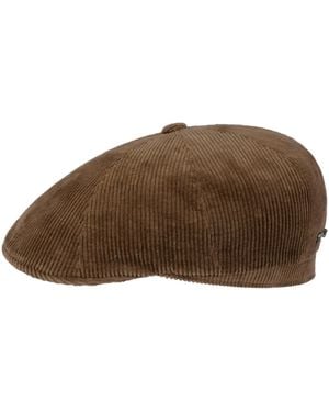 Stetson 8-Panel Corduroy Flat Cap - Brown