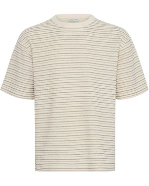Casual Friday Frederik Stripe Slub Tee - White