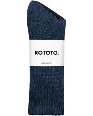 RoToTo Loose Pile Crew Socks - Blue