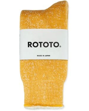 RoToTo Double Face Merino Wool Crew Socks - Yellow