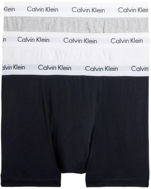 Calvin Klein 3 Pack Cotton Stretch Trunks - Blue