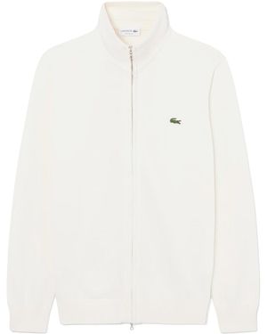 Lacoste Ah1957 Full Zip High Neck Cotton Knit - White
